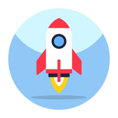 Conceptual flat design icon of startup 