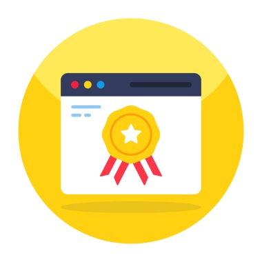 Editable design icon of awarded website 