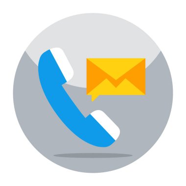 Colored design icon of contact us