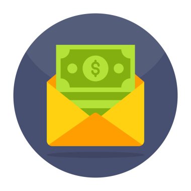 Düz tasarım para zarfı simgesi