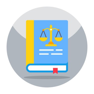 Conceptual flat design icon of law book