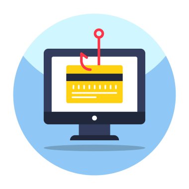 Online card phishing icon, editable vector 