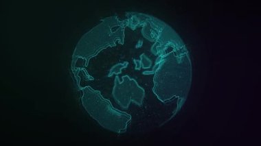3D Dünya küre hareketli arkaplan canlandırması. 