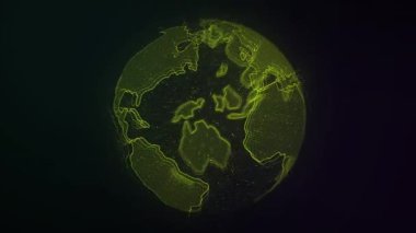 3D Dünya küre hareketli arkaplan canlandırması. 