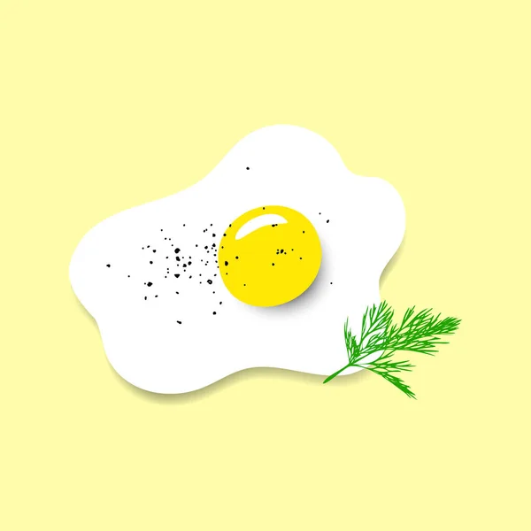Huevos Revueltos Rizados Con Eneldo Pimienta — Vector de stock