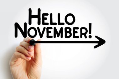 Merhaba November! İşaretli metin, kavram arkaplanı