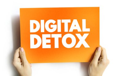 Dijital Detox metin kartı, konsept arkaplan