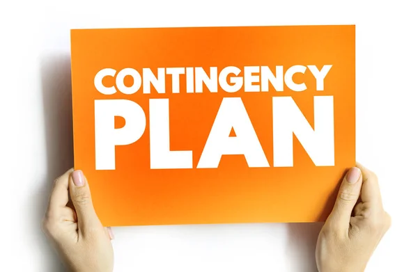 Plan Contingencia Tarjeta Texto Fondo Concepto — Foto de Stock