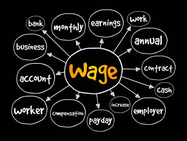 Ücret zihin haritası, sunum ve raporlar için iş konsepti