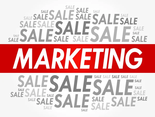 Marketing Ventas Palabra Nube Fondo Concepto Negocio — Archivo Imágenes Vectoriales