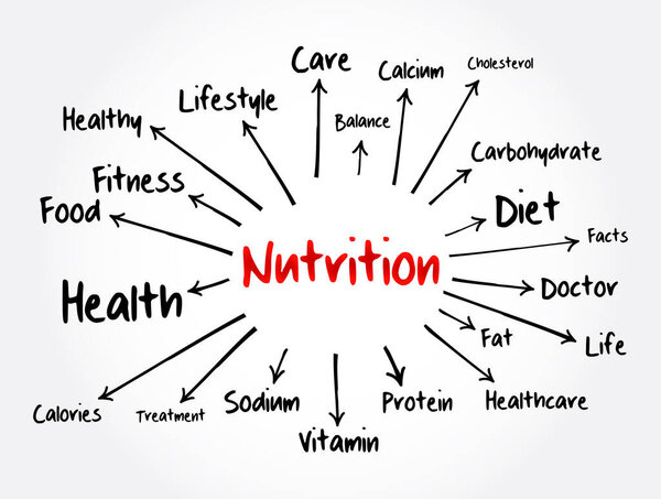 Карта ума питания, концепция здоровья для презентаций и докладов