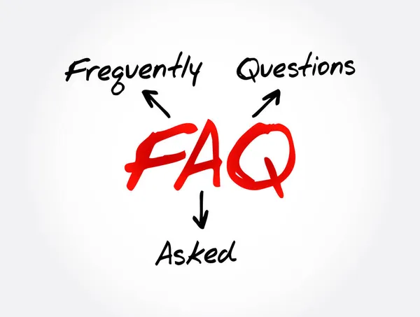 Faq Domande Frequenti Acronimo Concetto Business Background — Vettoriale Stock