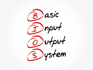 BIOS - Temel Giriş Çıkış Sistemi kısaltması, teknoloji kavramı arka planı