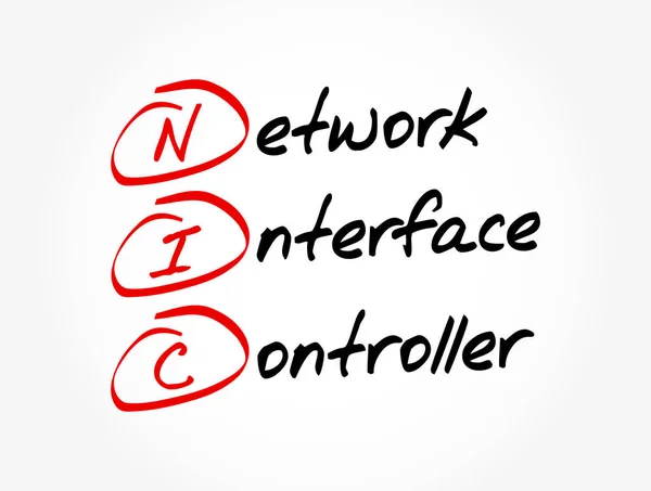 Nic Akronim Network Interface Controller Latar Belakang Konsep Teknologi - Stok Vektor