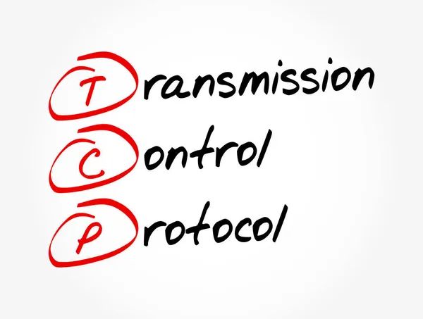 Tcp Transmission Control Protokół Akronim Tło Koncepcji Technologii — Wektor stockowy