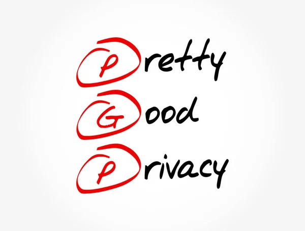 Pgp Pretty Good Privacy Acroniem Technologie Concept Achtergrond — Stockvector