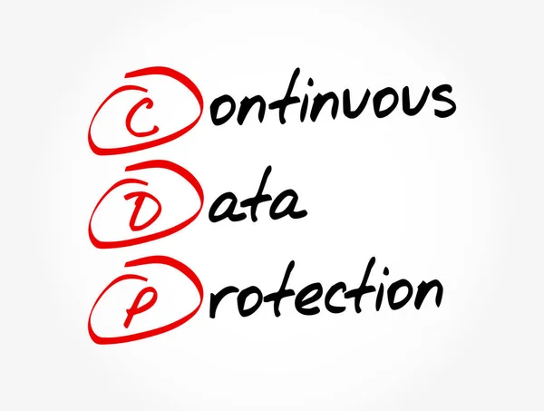 Cdp Akronim Continuous Data Protection Latar Belakang Konsep Teknologi - Stok Vektor