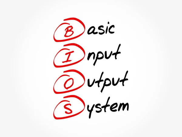 Bios Basic Input Output System Akronym Teknik Koncept Bakgrund — Stock vektor