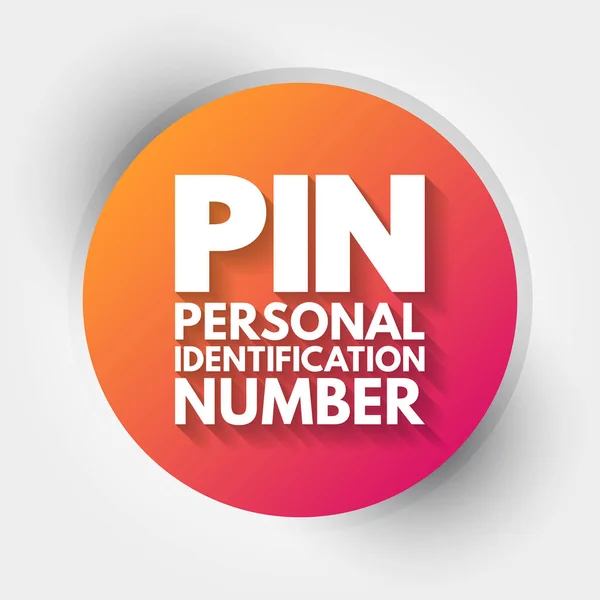 Pin Personal Identification Number Acronym Technology Concept Background — 图库矢量图片