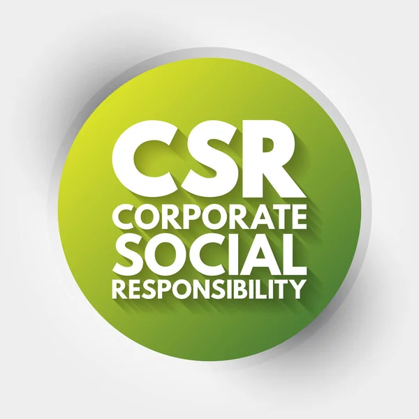 Csr Responsabilidade Social Corporativa Sigla Fundo Conceito Negócio —  Vetores de Stock