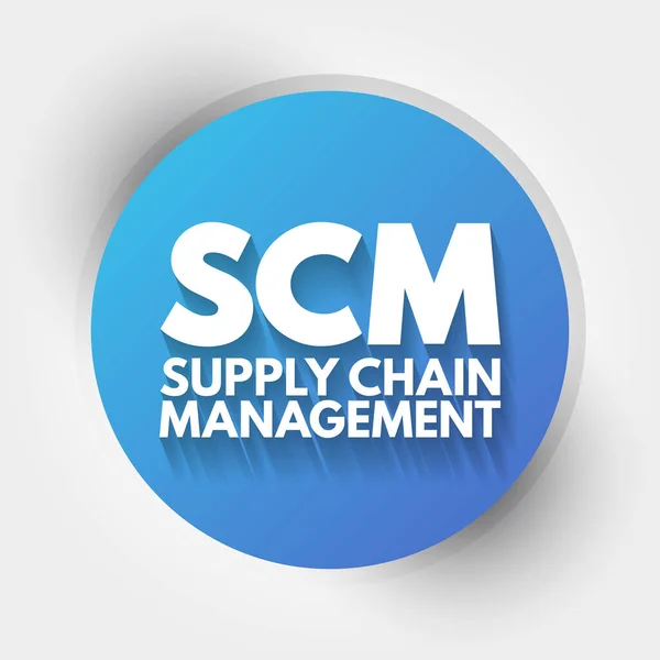 Scm Supply Chain Management Acroniem Achtergrond Bedrijfsconcept — Stockvector