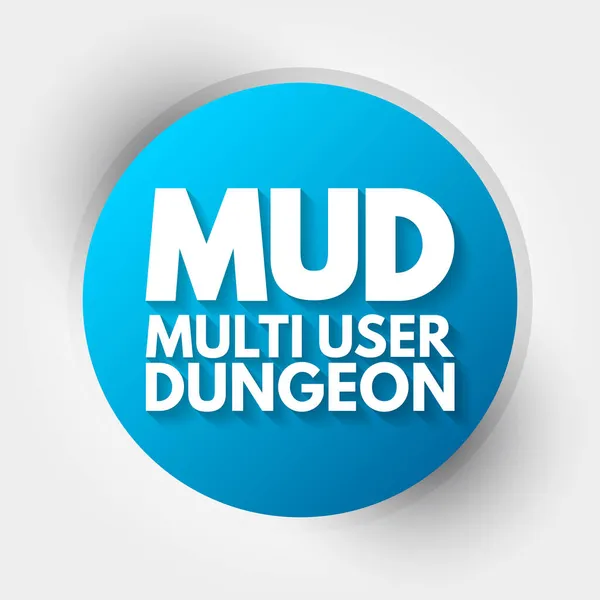 Mud Acrónimo Multi User Dungeon Technology Concept Background — Archivo Imágenes Vectoriales