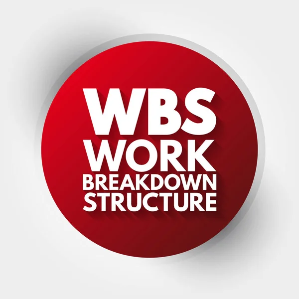 Wbs Work Breakdown Struktur Akronym Geschäftskonzept Hintergrund — Stockvektor