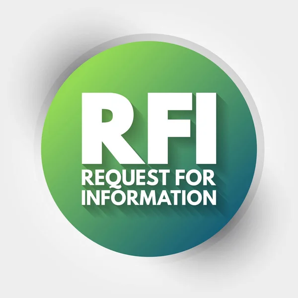 Rfi Permintaan Untuk Akronim Informasi Latar Belakang Konsep Bisnis - Stok Vektor