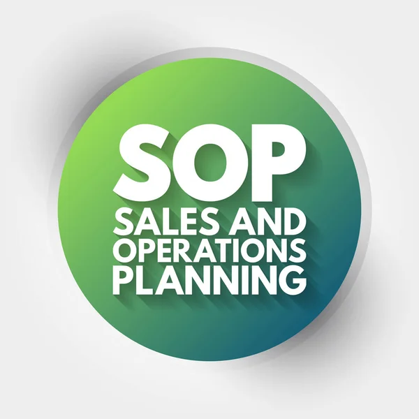 Sop Acronimo Sales Operations Planning Background Del Concetto Business — Vettoriale Stock