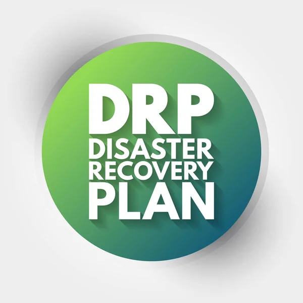 Drp Disaster Recovery Plan Acronym Business Concept Background — Stock Vector