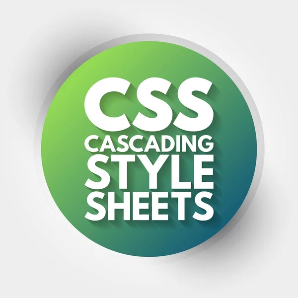 Css Cascading Style Sheets Acronimo Concetto Tecnologia Sfondo — Vettoriale Stock