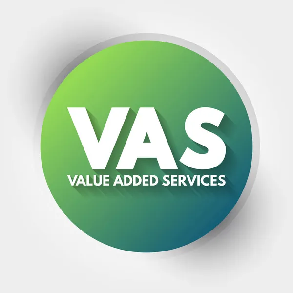 Vas Сокращение Value Added Services Концептуальный Фон — стоковый вектор