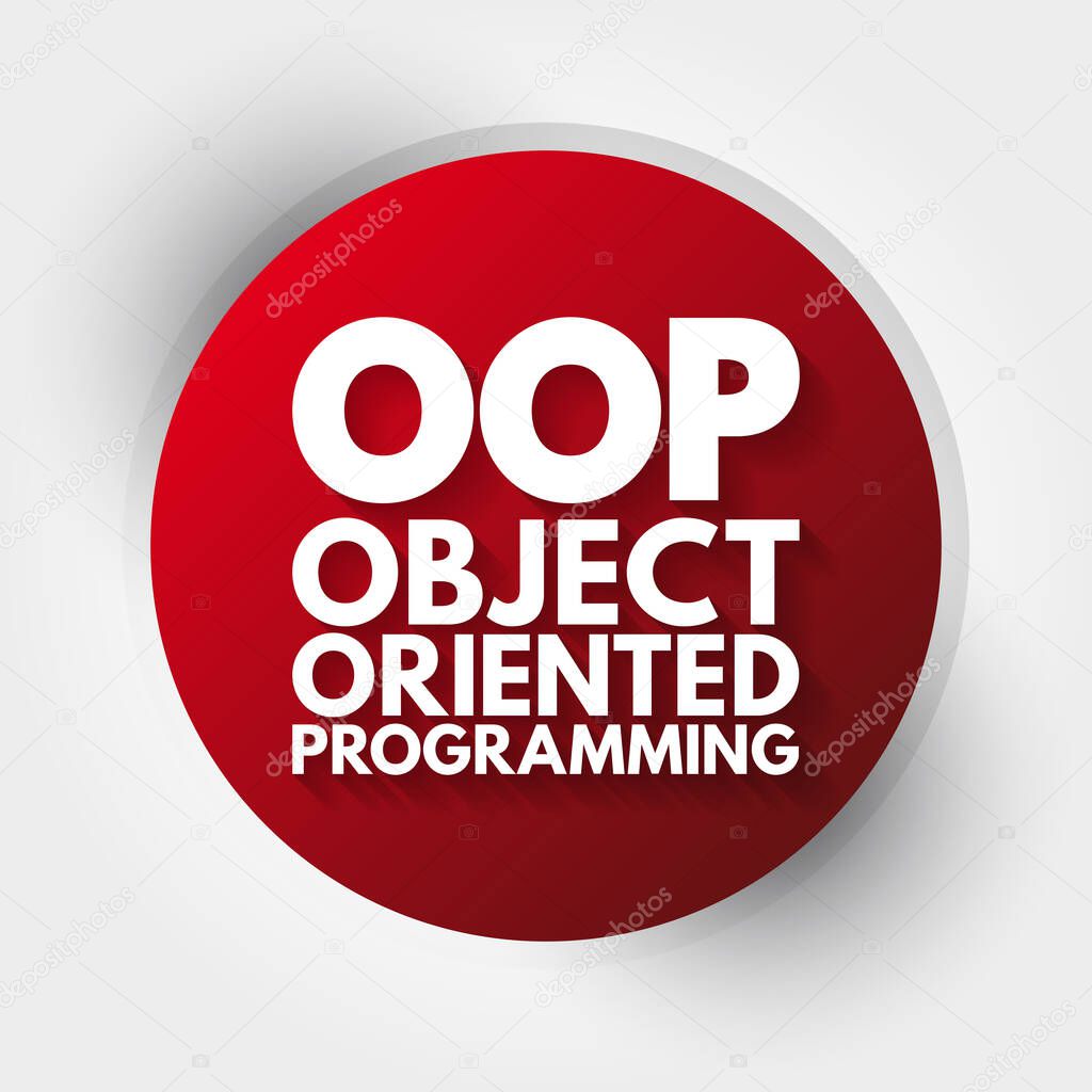 OOP - acrónimo de programación orientada a objetos, fondo de concepto ...