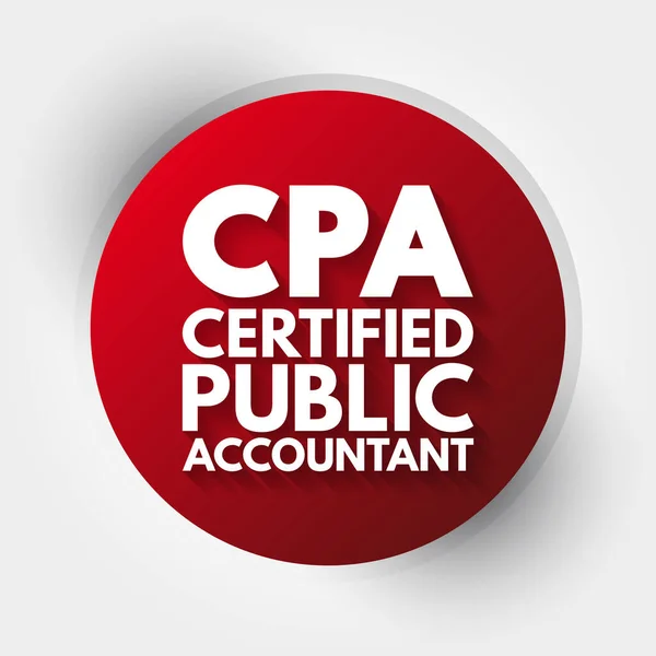 Cpa Certified Public Accountant Akronym Geschäftskonzept Hintergrund — Stockvektor