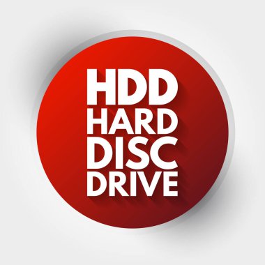 HDD - Disk Sürücüsü kısaltması, teknoloji kavramı arka planı