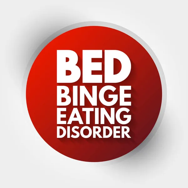 Bed Binge Eating Disorder Acronym Health Concept Background — Vector de stock