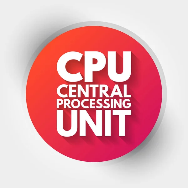 Cpu Unité Centrale Traitement Acronyme Concept Technologique Arrière Plan — Image vectorielle
