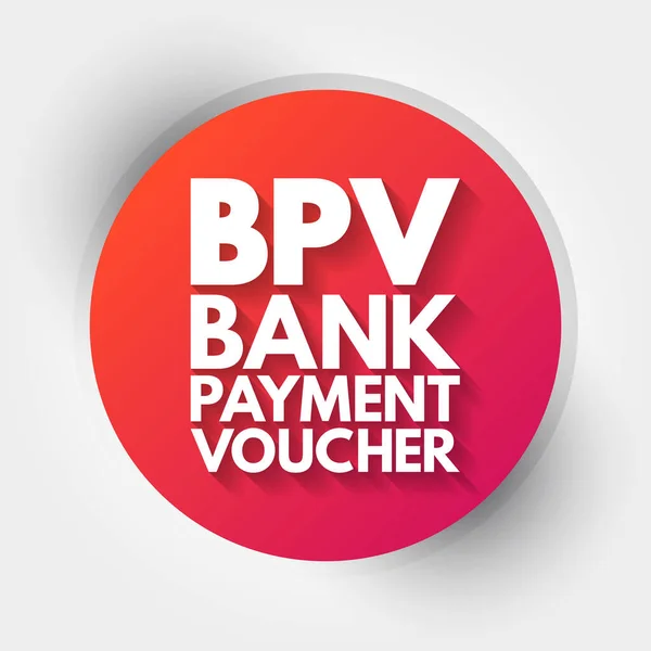 Bpv Bank Betaling Voucher Acroniem Business Concept Achtergrond — Stockvector