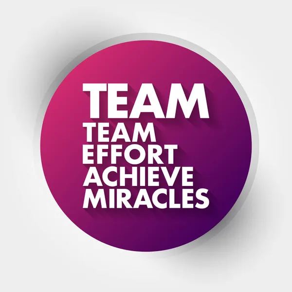 Team Team Effort Achieve Miracles Acroniem Business Concept Achtergrond — Stockvector