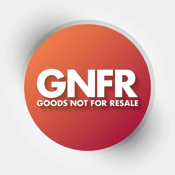 Gnfr Goods Resale Akronym Geschäftsidee Hintergrund — Stockvektor