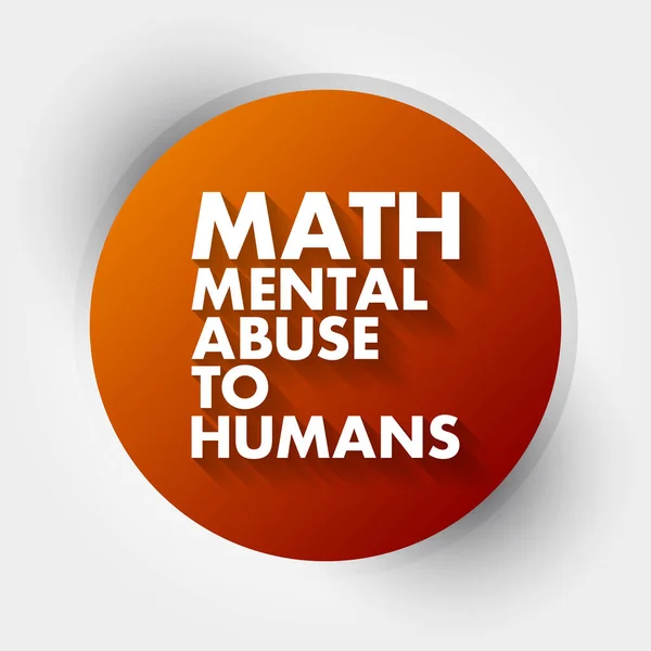 Math Abuso Mental Para Humanos Acrônimo Fundo Conceito — Vetor de Stock
