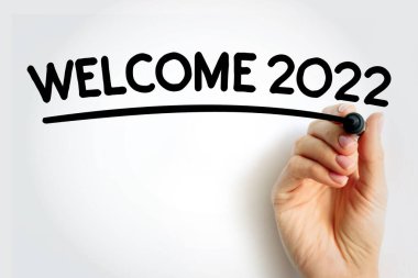 İşaretli, kavramsal arkaplanlı 2022 metnine hoş geldiniz