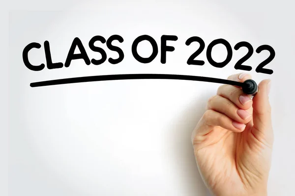 Class Van 2022 Tekst Met Marker Achtergrond Onderwijsconcept — Stockfoto
