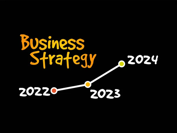 2022 2023 2024 Años Cronología Del Concepto Estrategia Empresarial — Archivo Imágenes Vectoriales
