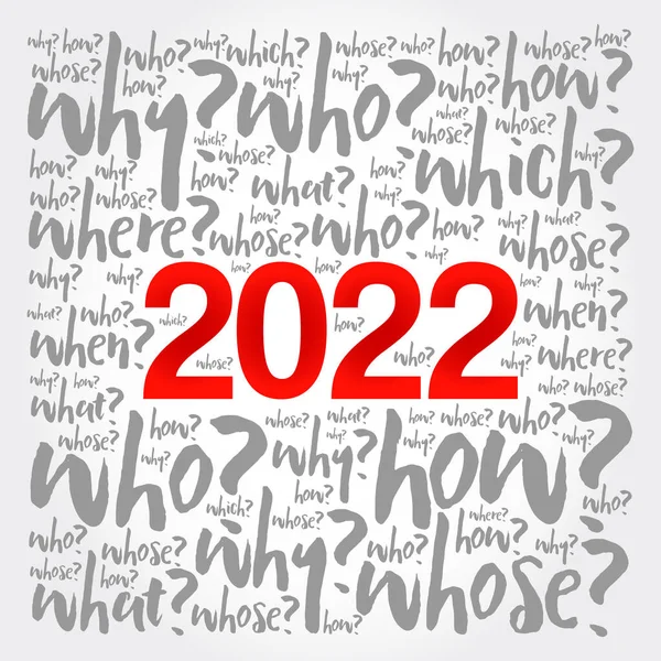 2022 Rok Problém Otázky Slovo Cloud Obchodní Koncept Pozadí — Stockový vektor