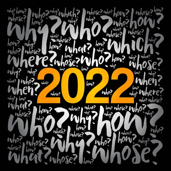 2022 Rok Problém Otázky Slovo Cloud Obchodní Koncept Pozadí — Stockový vektor