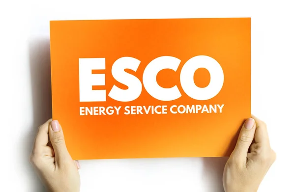 Esco Energy Service Company Sigla Cartão Fundo Conceito Abreviatura — Fotografia de Stock