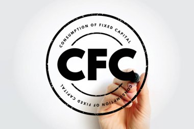 CFC - İşaret, iş konsepti arka planına sahip sabit sermaye kısaltmasının tüketimi