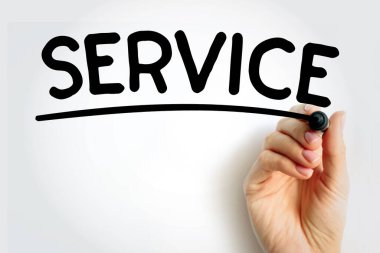 SERVICE işaretli, kavram arkaplanlı metnin altını çizdi