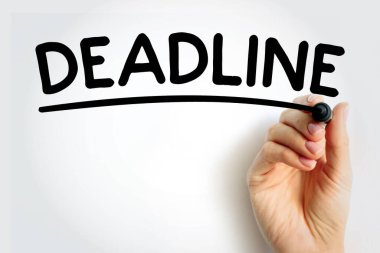 DEADLINE işaretleyici, kavram arkaplan içeren metnin altını çizdi
